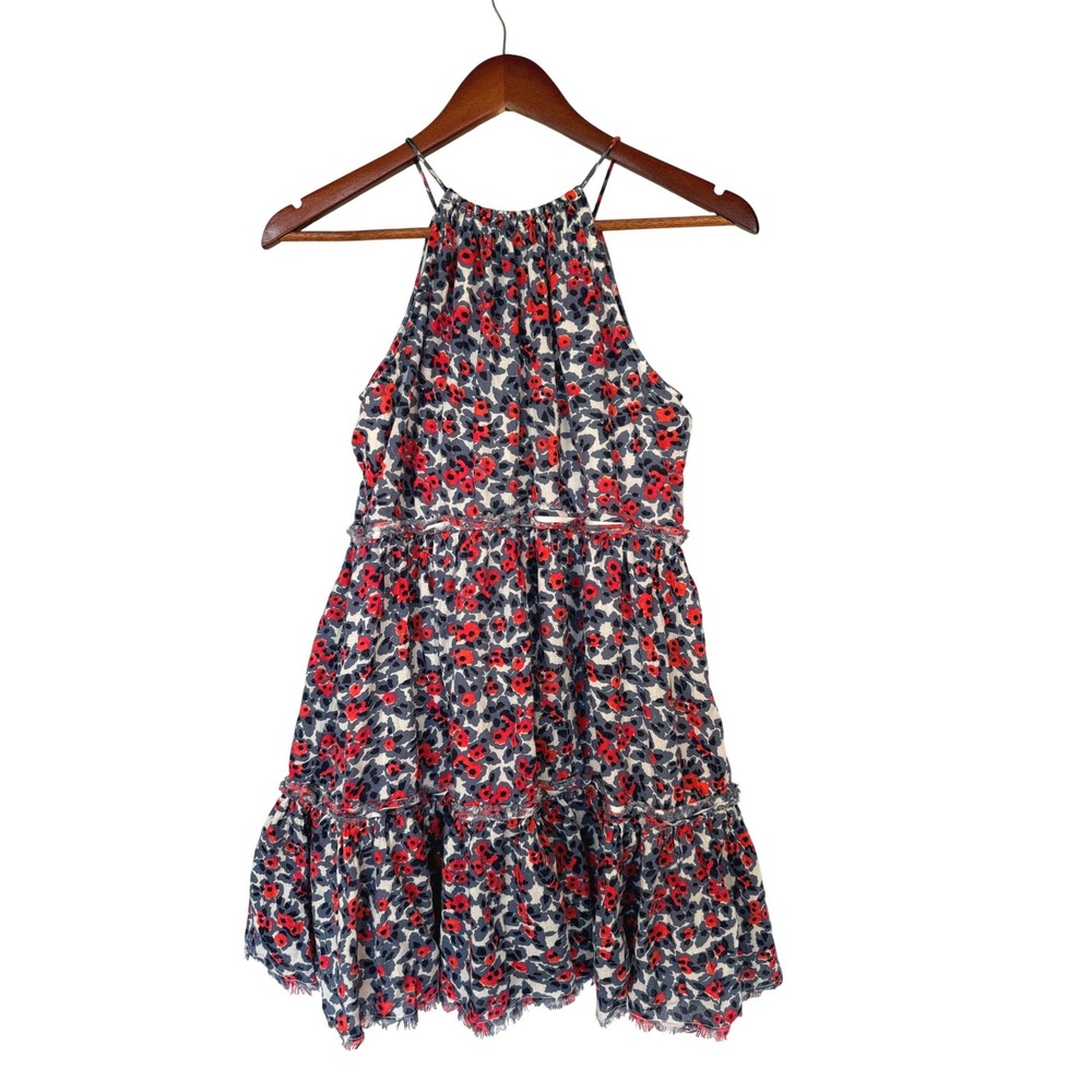 Tucker + Tate Girls XL 14/16 Floral Halter Tiered Dress Grey Red Blue Boho - Picture 3 of 7